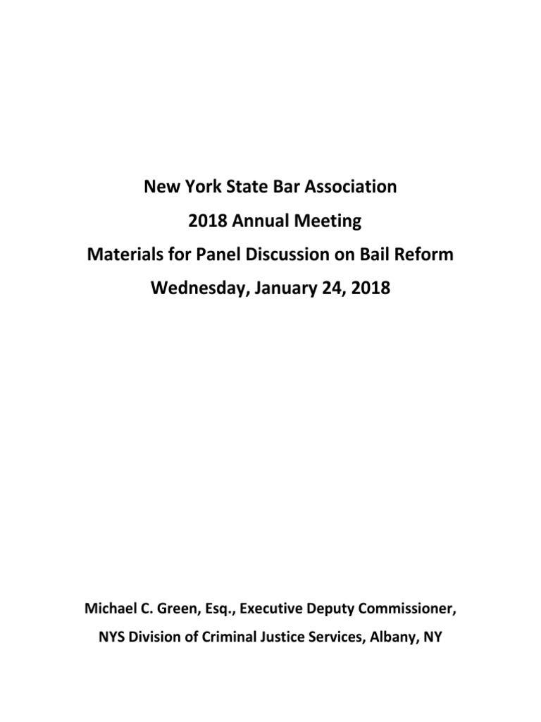 New York State Bar Association 2018 Annual Meeting Materials For Panel