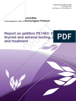 Draft: Report On Petition PE1463: Effective Thyroid and Adrenal Testing, Diagnosis and Treatment