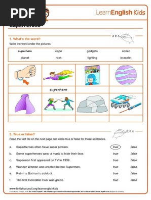 Reading Practice Superheroes Worksheet v2