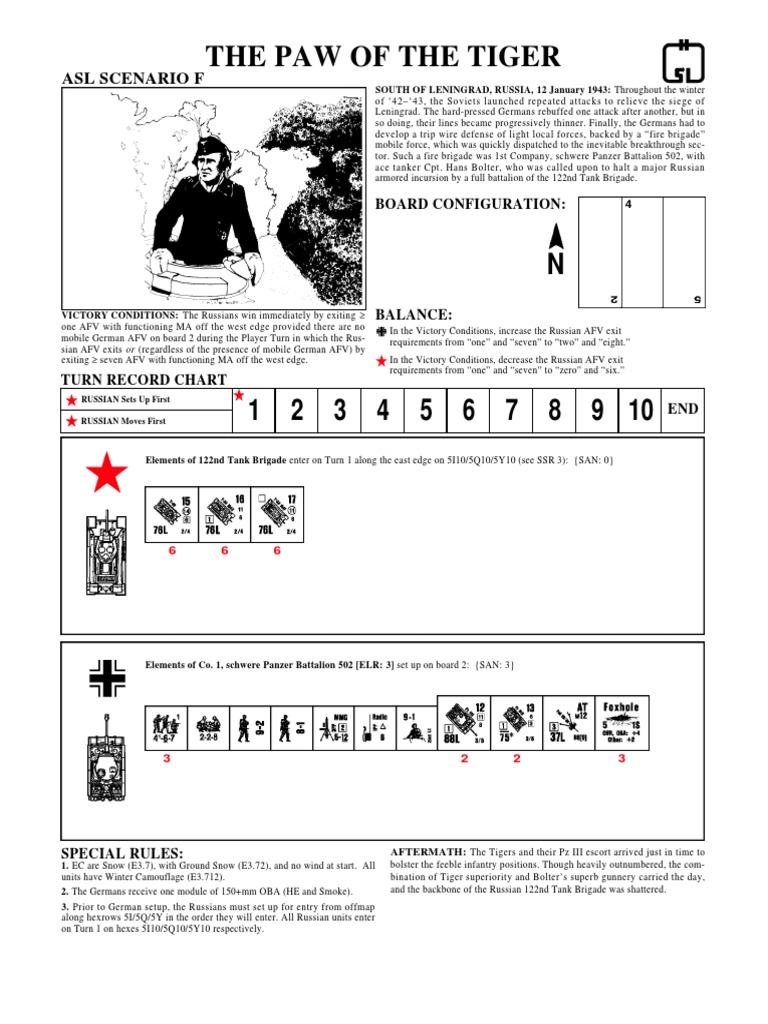 The Paw of The Tiger: Asl Scenario F | PDF | Armoured Fighting Vehicles ...