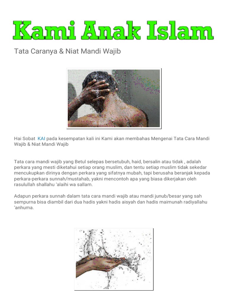 Cara mandi wajib laki laki menurut agama islam dan niatnya