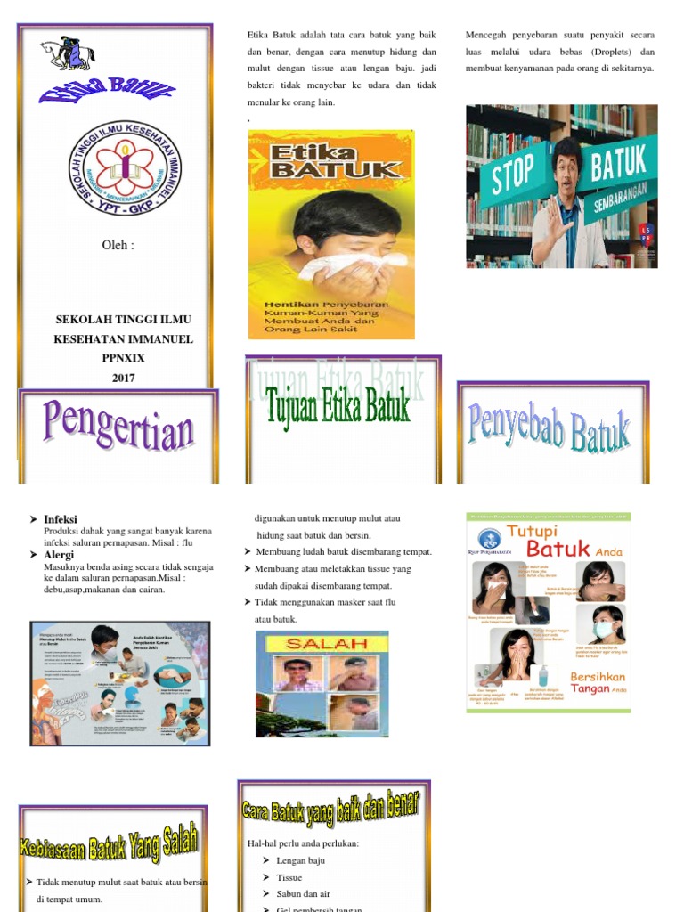 Paling Baru Leaflet Etika Batuk Yang Benar Juustement