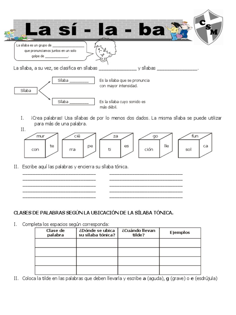 Clases y Ejercicios de Sílabas | PDF | Sílaba | Fonología