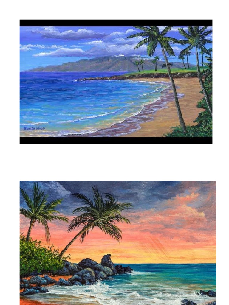 Lukisan Pemandangan Tepi Pantai