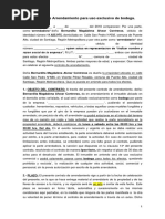 Contrato de Arrendamiento para Uso Exclusivo de Bodega