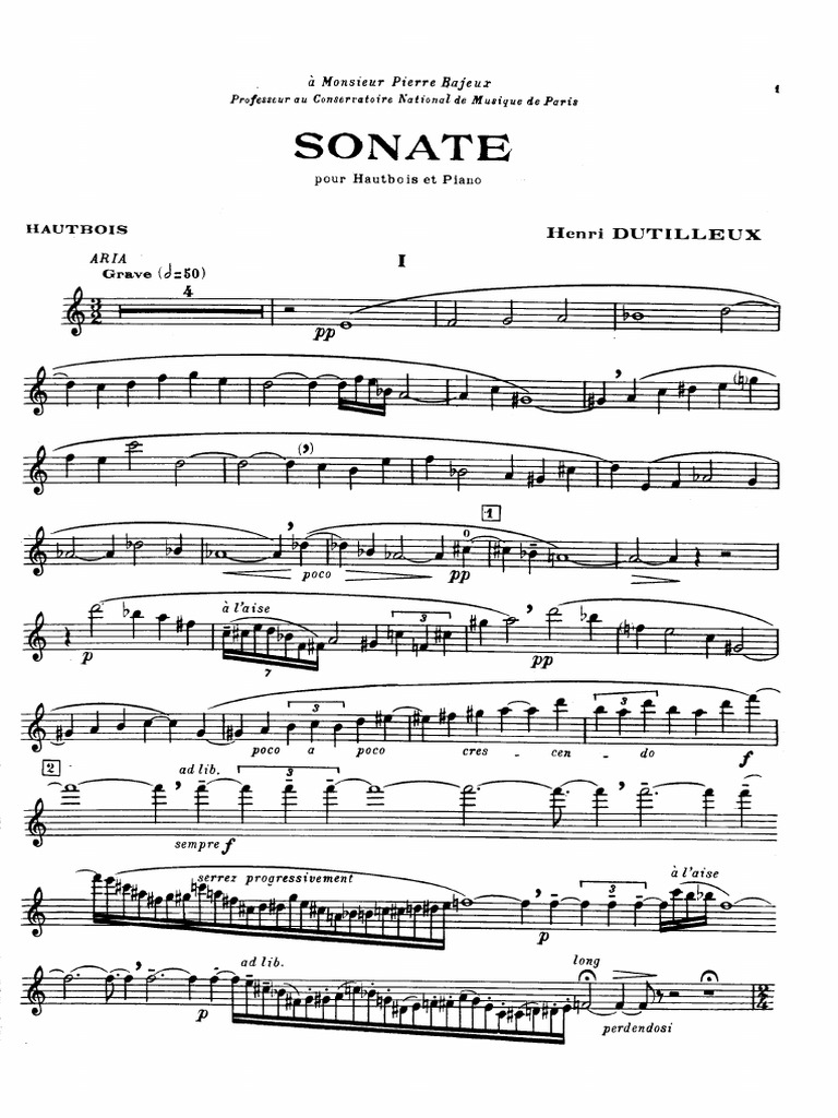 Dutilleux Oboe Sonata