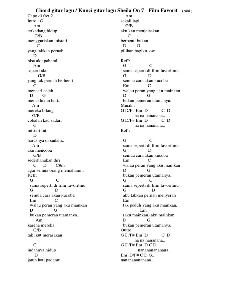 Chord Gitar Lagu | PDF
