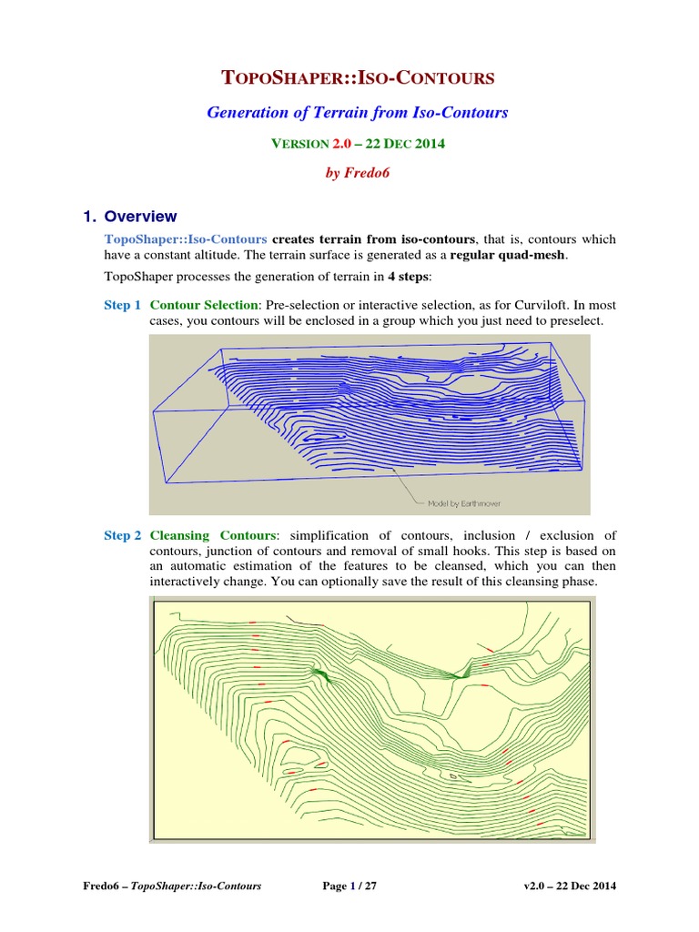 TopoShaper Iso-Contours Guide | PDF | Sketch Up | Contour Line