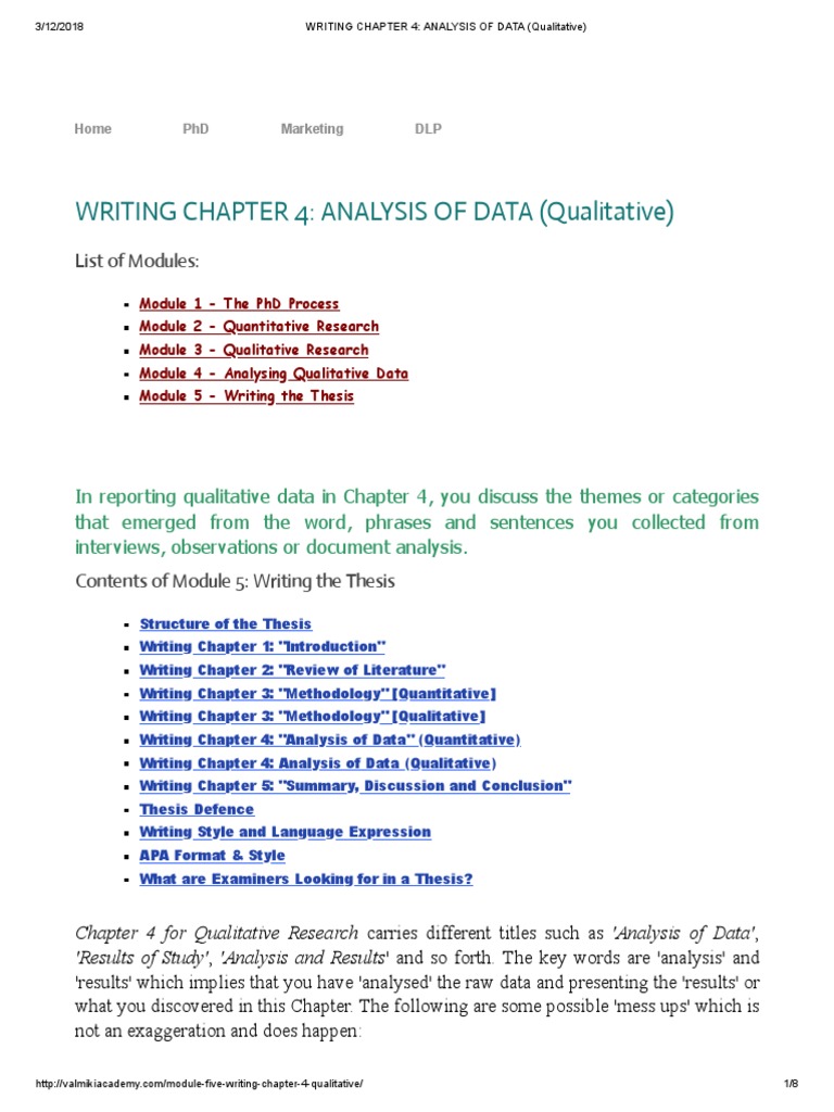 content of chapter 4 in qualitative research