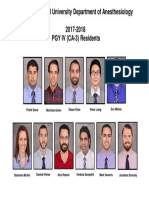 Upstate Medical University Department of Anesthesiology 2017-2018 PGY IV (CA-3) Residents