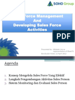 Sales Force Management and Developing Sales Force Activities