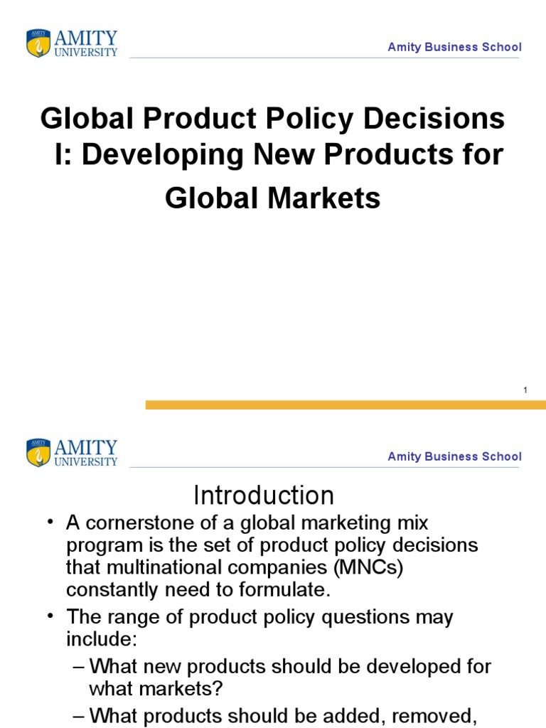 Global Product Policy Strategies | PDF | Brand | Marketing