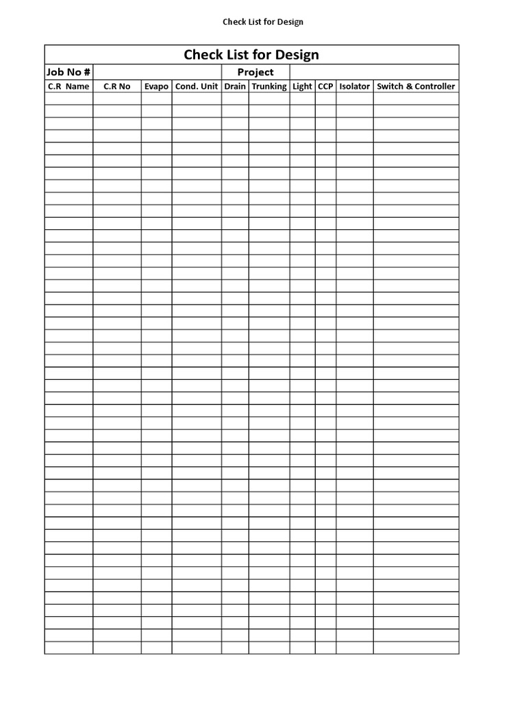 Design Checklist for Project Planning | PDF | Home & Garden | Computers