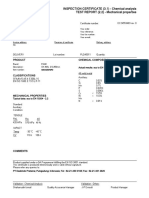 INSPECTION CERTIFICATE (3.1) - Chemical Analysis TEST REPORT (2.2) - Mechanical Properties