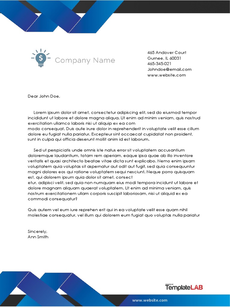 Company Letterhead Template 1 (Word) TemplateLab Exclusive PDF