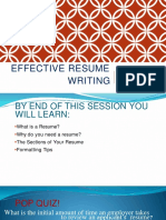 Effective Resume Writing