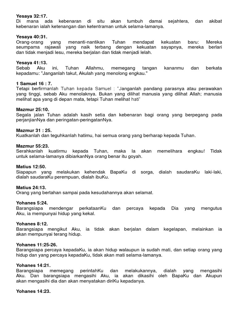 Ayat Ayat Berita Anugerah Dan Petunjuk Hidup Baru