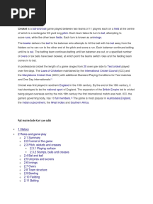 Introduction of Cricket