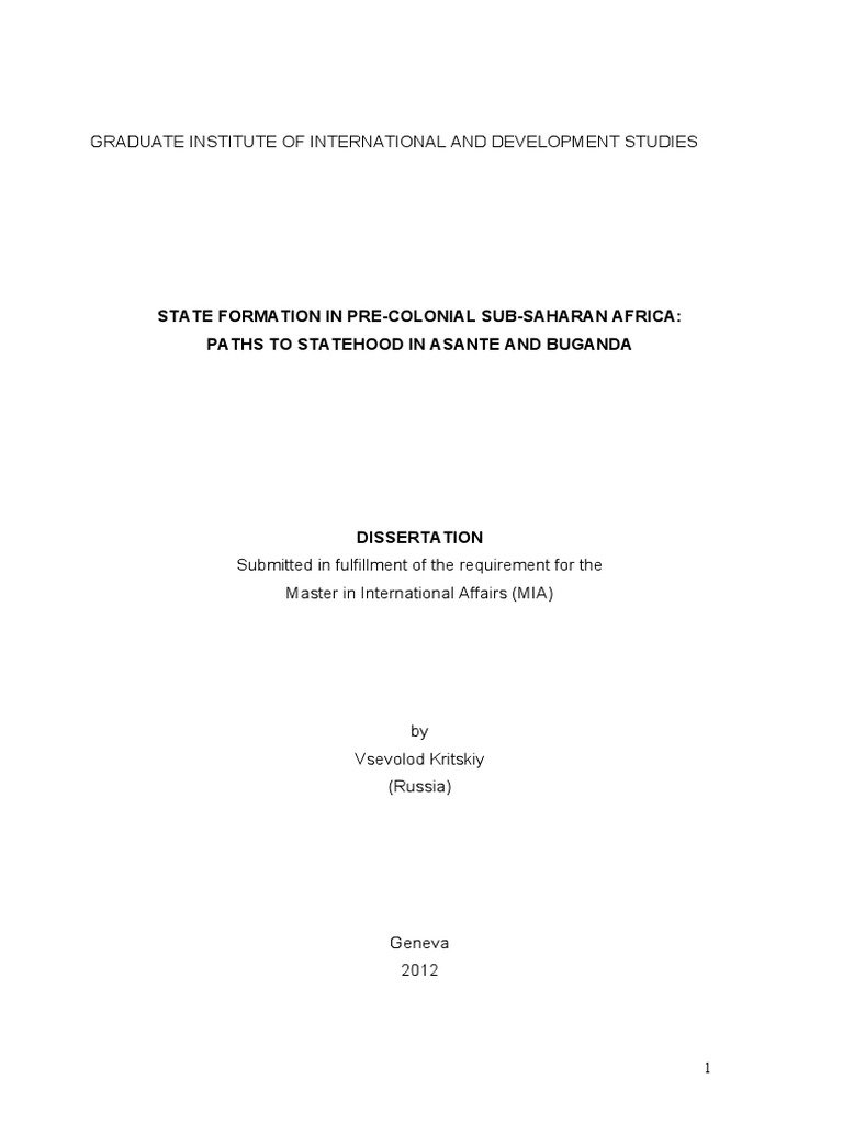 State Formation in Pre-Colonial Africa | PDF | Colonialism | Africa