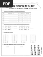 Nombres de 0 À 500 Ce1 Exercices Décomposition Groupement Échange Dénombrement