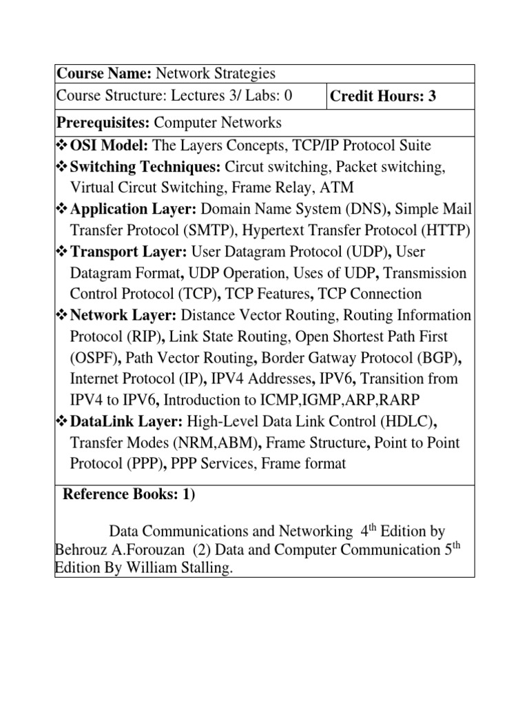 Advanced Network Strategies Course Overview | PDF | Technology ...