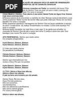 Cantos Para Missa Ação de Graças Pelo 25 Anos de Ordenação Sacerdotal de Pe Charles Douglas