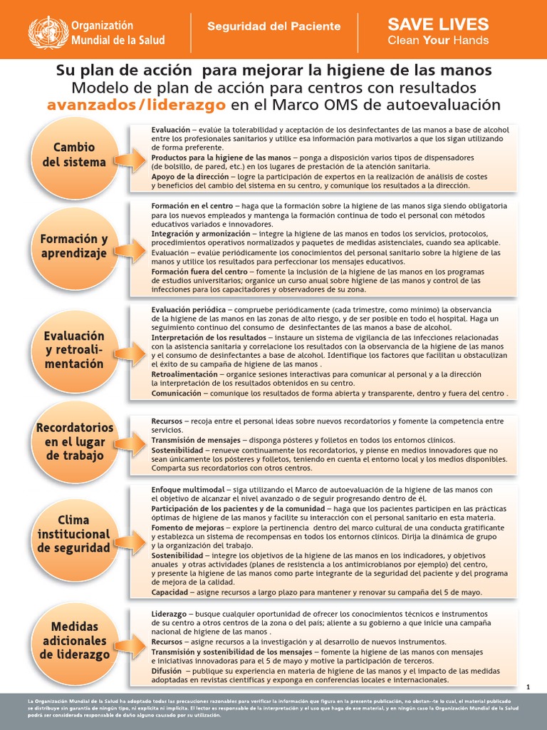 Plan de Mejora de Higiene de Manos | PDF | Lavado de manos | Salud pública