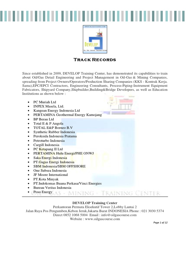 DEVELOP Track Records Clients R6 | PDF