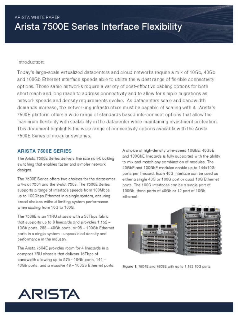 Flexibility With 7500E Optics | PDF | Ethernet | Physical Layer Protocols