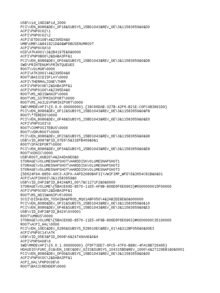 Device and Driver Identifiers List | PDF | Computer Hardware | Physical ...