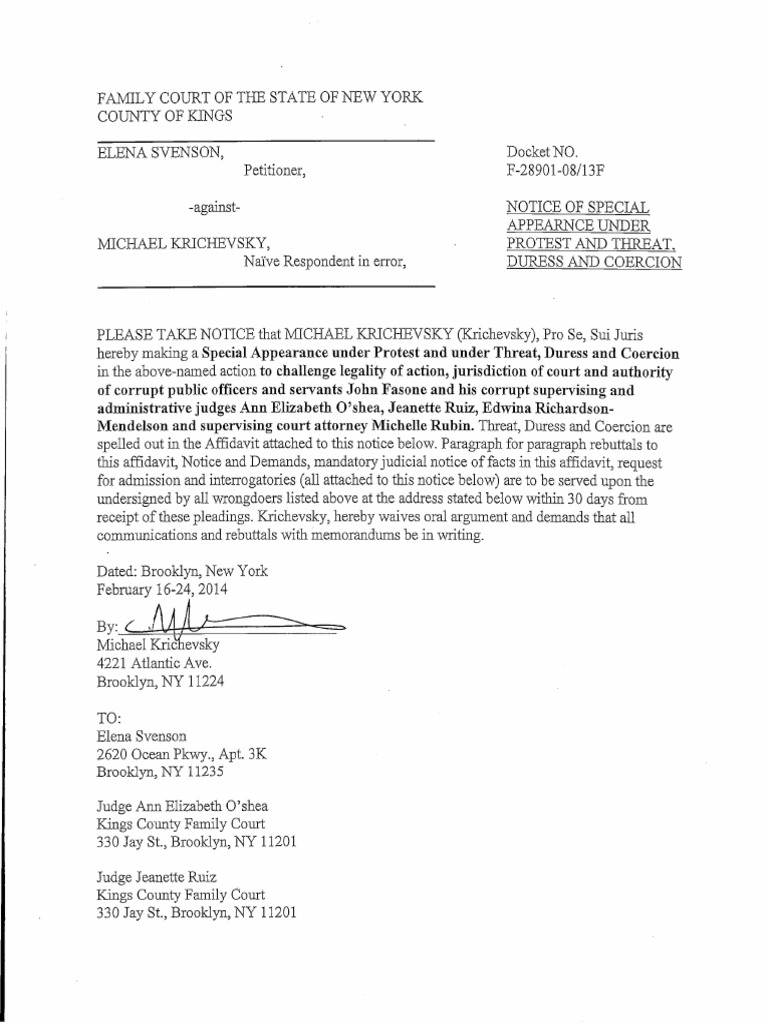 Notice of Special Appearance PDF PDF Contempt Of Court Lawsuit