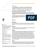 Early Sitting in Ischemic Stroke Patients (SEVEL) : A Randomized Controlled Trial