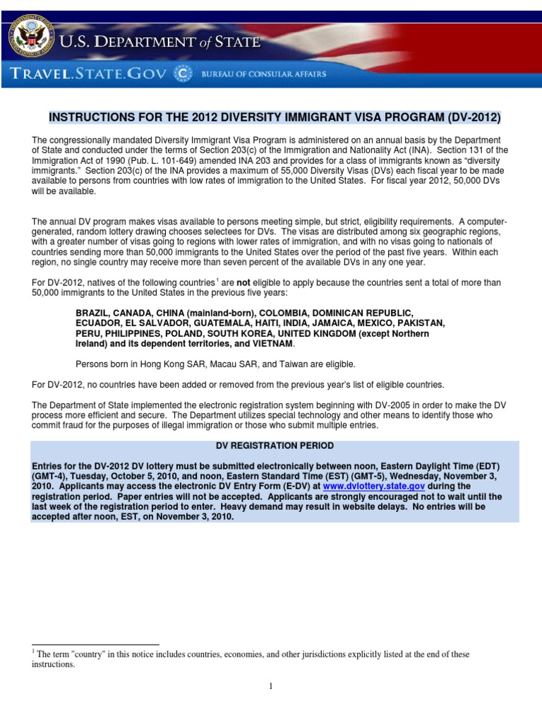 DV 2012 Instructions | PDF