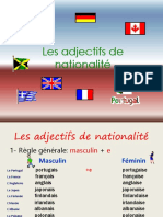 Adjectifs Nationalit Powerpoint