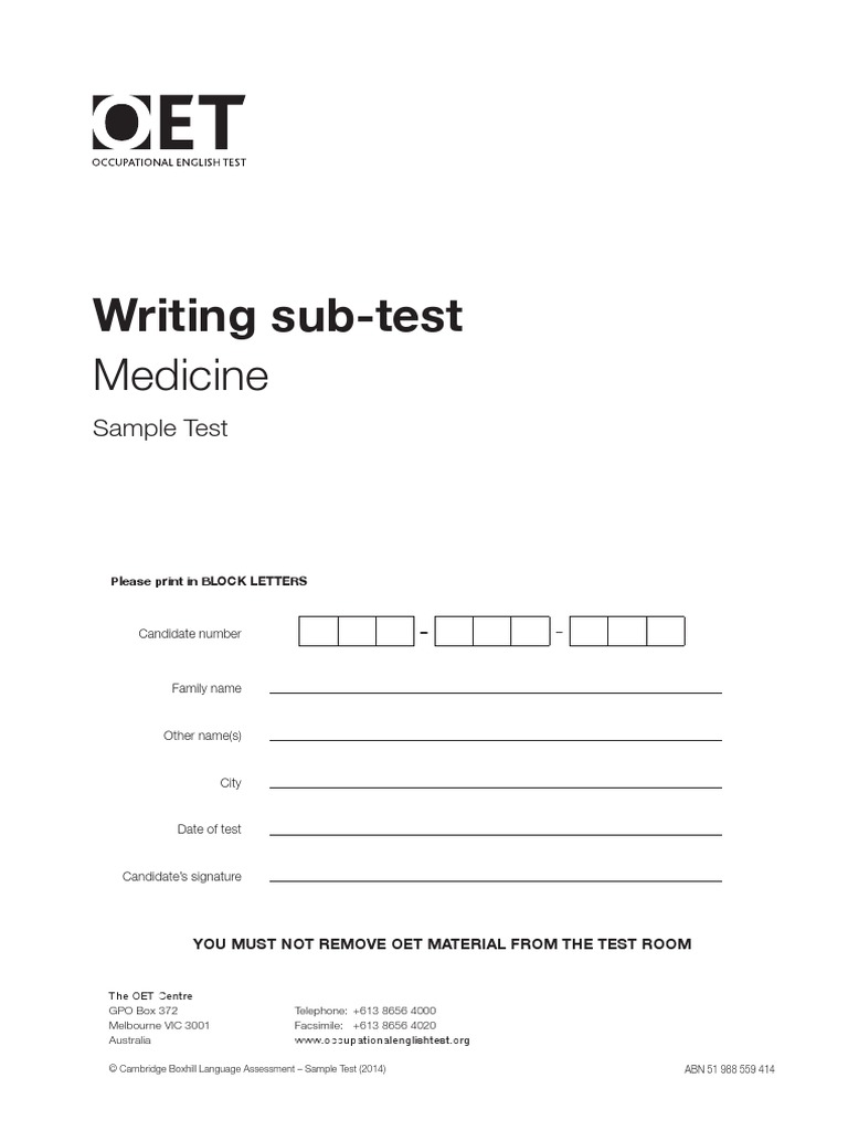 OET Writing Sample | Diabetes Mellitus Type 2 | Glycated Hemoglobin