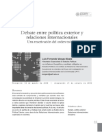 Vargas-Alzate, L. F. (2012) - Debate Entre Política Exterior y Relaciones Internacionales Una Reactivación Del Orden Teórico.
