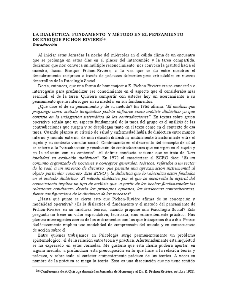 Apq Dialectica Fundamento Y M Todo En El Pensamiento De Epr Pdf