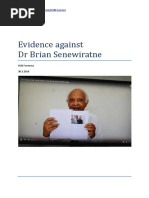 Evidence Against DR Brian Senewiratne
