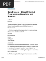 Questions On Constructors and Destructors