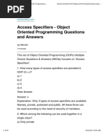 Questions & Answers On Access Specifiers