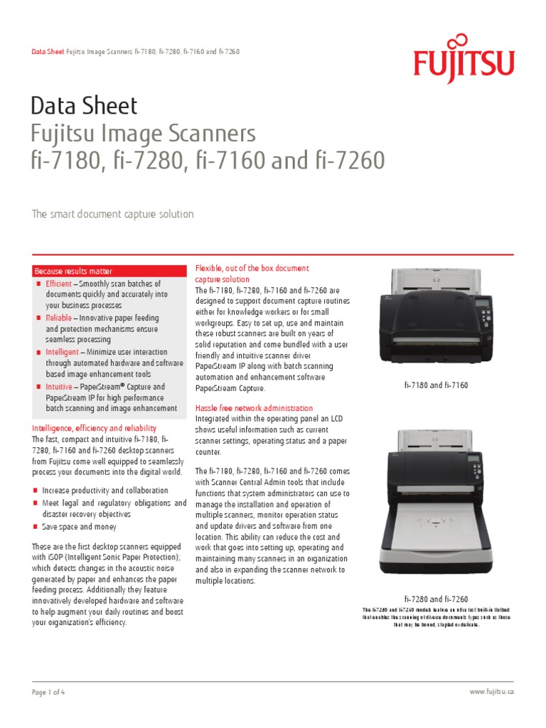 Fi 7160 7260 7180 7280 En1403931857614 | PDF | Image Scanner | Computing
