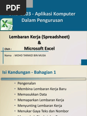 05 Lembaran Kerja Pdf Microsoft Excel Lembar Kerja