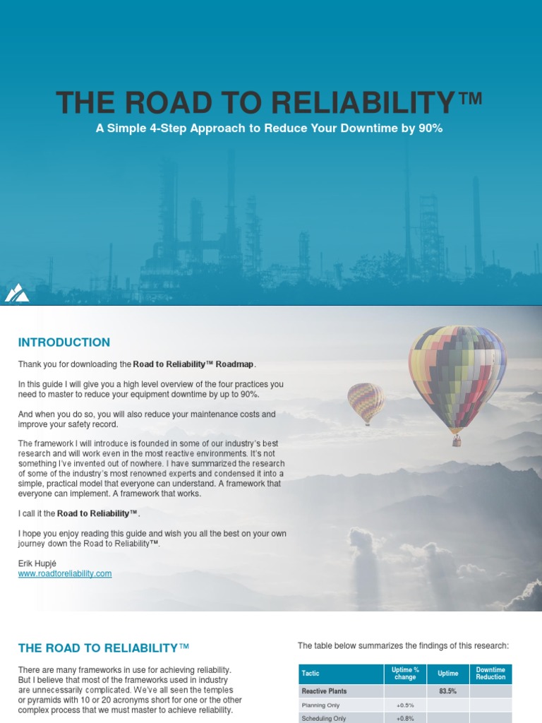 The Road To Reliability A Simple 4 Step Approach To Reduce Your