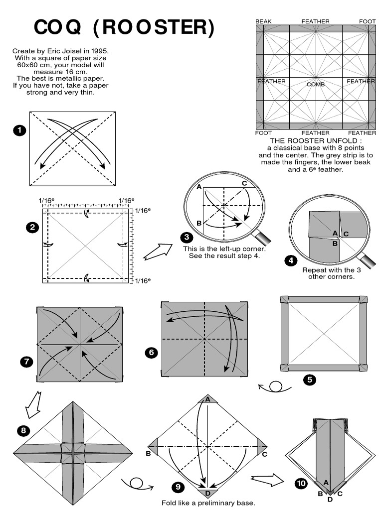 Origami Rooster Instructions | PDF