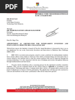 Dr. Bugs Tan Appointment as Adjudicator 