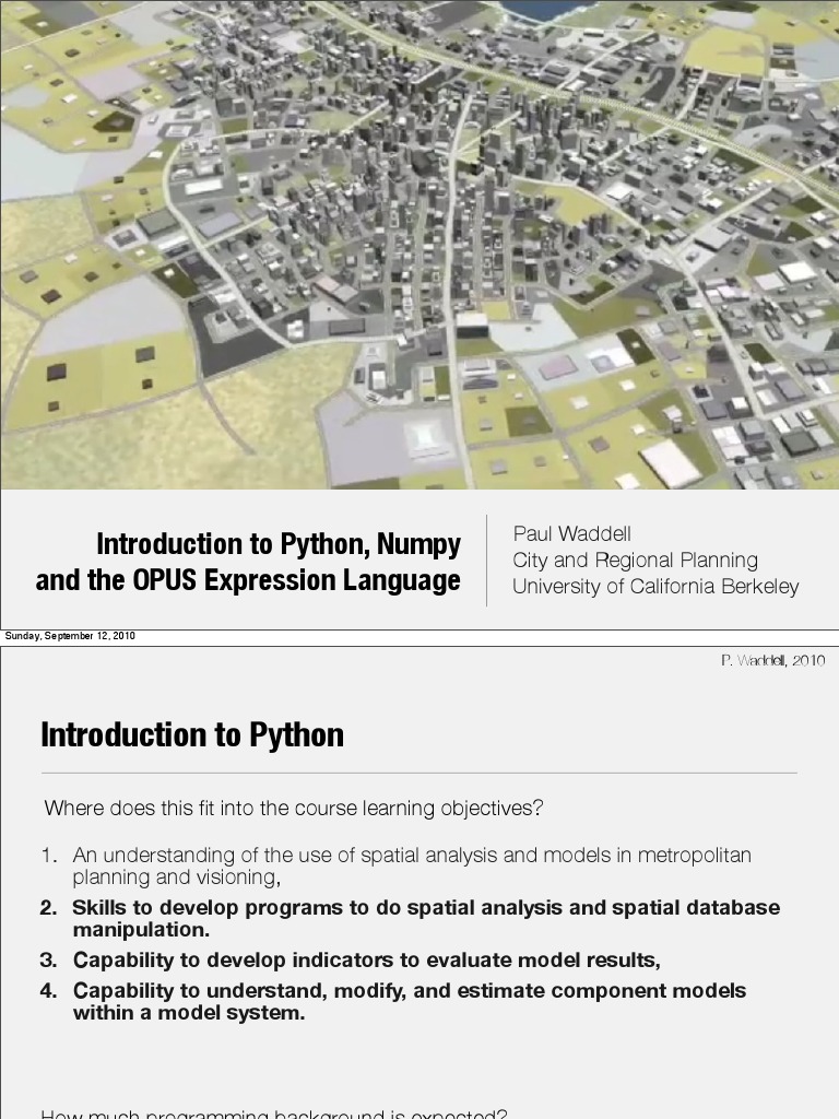 Python and Numpy for Urban Planning | PDF | Python (Programming ...