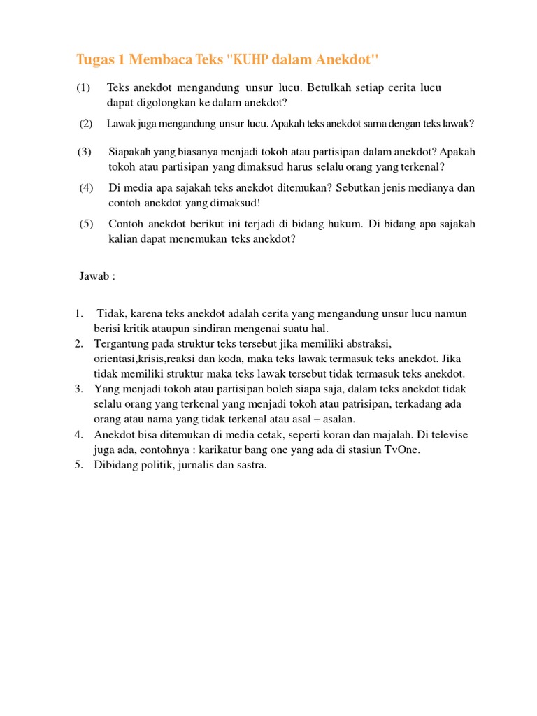 Tugas 1 Membaca Teks Tugas 1 Membaca Teks