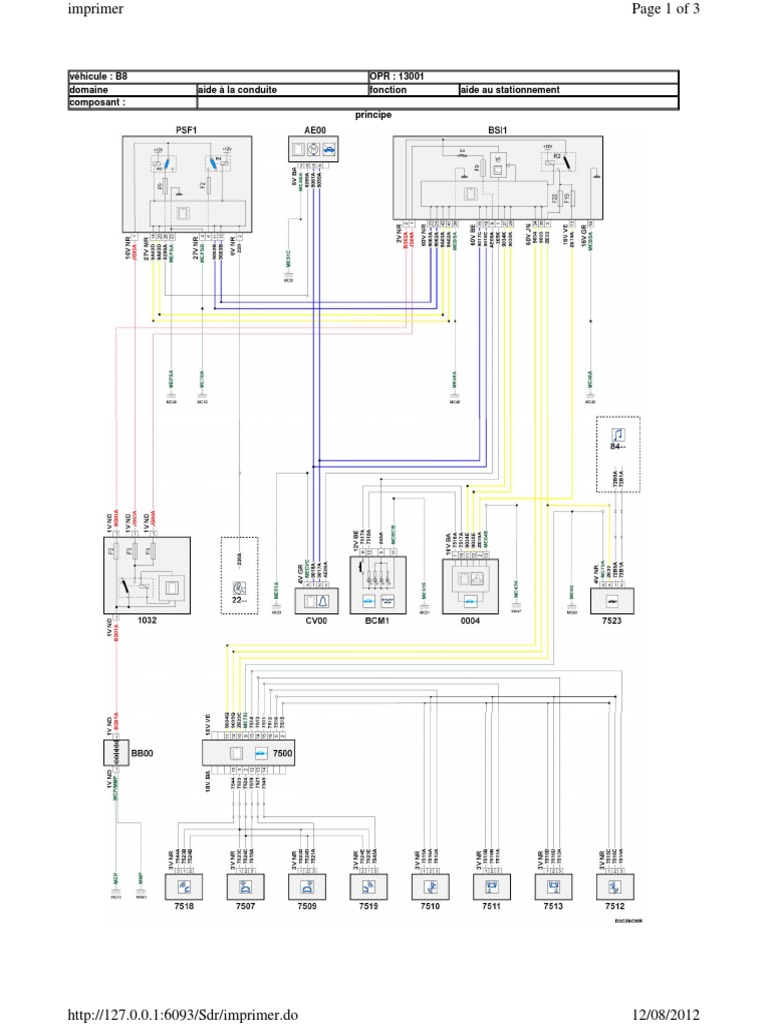 Schéma électrique radar de recul B8 PDF Véhicules Industrie — free download