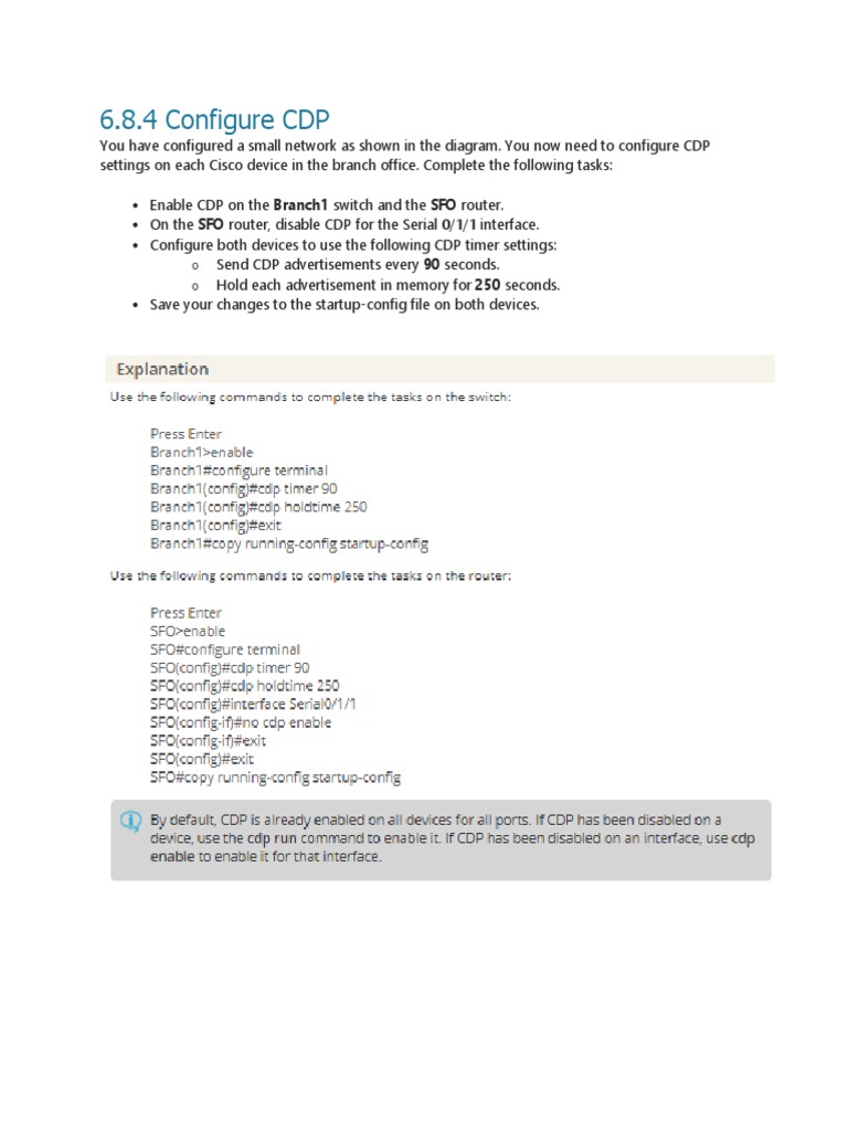 Cisco CDP Configuration Guide | PDF