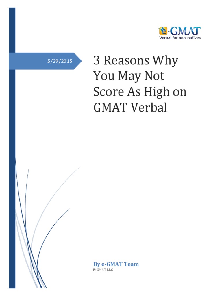 3 Reasons Why You May Not Score As High On GMAT Verbal PDF | PDF ...